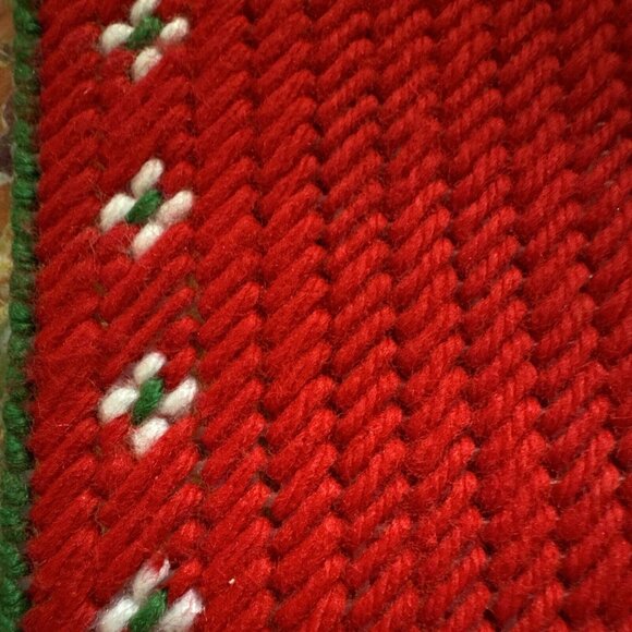 VTG Handmade Needlepoint Two Christmas Placemats 16”‎ X 12 “ Christmas Trees - Picture 4 of 4